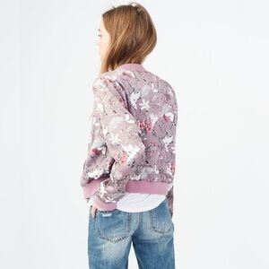 XS Aeropostale floral jacket pretty lined silky flower coat